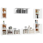 7 Piece TV Cabinet Set White Engineered Wood 3114302