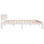 Bed Frame without Mattress White Solid Wood Pine 200x200cm 810516