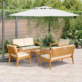 Bistro Set with Cushion 5 pcs Brown Polyester 3328617