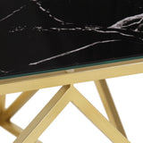 Coffee Table Gold Stainless Steel and Tempered Glass 349980