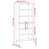 Highboard Grey Sonoma 69.5x32.5x180 cm Engineered Wood 3189547