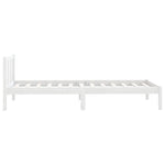 810073 Bed Frame without Mattress White Solid Wood 100x200 cm