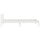 810073 Bed Frame without Mattress White Solid Wood 100x200 cm