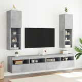TV Cabinet with LED Lights Concrete Grey 30.5x30x102 cm 837021