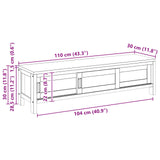 TV Cabinet 110 x 30 x 30 cm Solid Teak Wood Natural 42026890