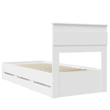 Bed Frame with Drawer White 90 x 200 cm Engineer Wood 3409878