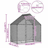 Chicken Cage Silver 170 x 100 x 177 cm Galvanised Steel 42023408