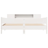 Bed Frame without Mattress White 200x200 cm Solid Wood Pine 3323288