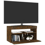 ZNTS TV Cabinet with LED Lights Smoked Oak 75x35x40 cm 815123