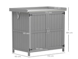 Wooden Garden Shed, Garden Tool Storage Shed Hinged Roof and Shelf, Outdoor Storage Cabinet T3398P325225