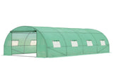 Walk-in Polytunnel Greenhouse, Outdoor Garden Tunnel Greenhouse Tent with Zipped Roll-Up Door and 8 T3398P317732