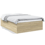 Bed Frame without Mattress Sonoma Oak 135x190 cm Double 3280946