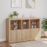 Sideboard with LED Lights Sonoma Oak 162x37x100 cm 3209144