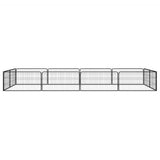12-Panel Dog Playpen Black 100x50 cm Powder-coated Steel 3115968