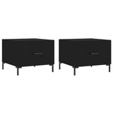 Coffee Tables 2 pcs Black 50x50x40 cm Engineered Wood 829399