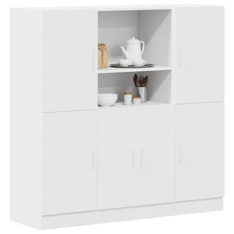 ZNTS 3 Piece Kitchen Cabinet Set White Engineered Wood 3324151