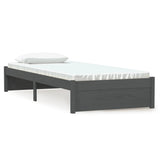 Bed Frame without Mattress Grey Solid Wood 75x190 cm Small Single Small Single 814911