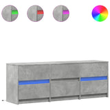 TV Cabinet with LED Concrete Grey 140x34x50 cm Engineered Wood 3307922