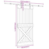 Sliding Door with Hardware Set 95x210 cm Solid Wood Pine 3332758
