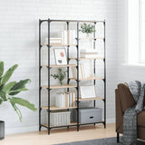 Bookshelf Sonoma Oak 100x32x170 cm Engineered Wood and Iron 832789