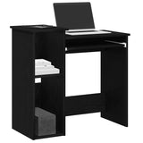 Desk with Shelves Black 84x40x78 cm Engineered Wood 860446