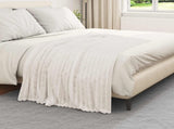 Throw Blankets 6 pcs Cream 150 x 130 cm Fleece 42016897