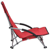 Folding Chairs 2 pcs Red Fabric 312490