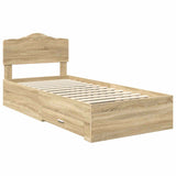 Bed Frame with Headboard Sonoma Oak 70 x 190 cm Engineered Wood 3413258