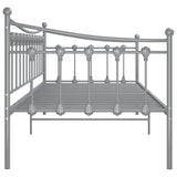 Sofa Bed Frame without Mattress Grey Metal 90x200 cm 324757