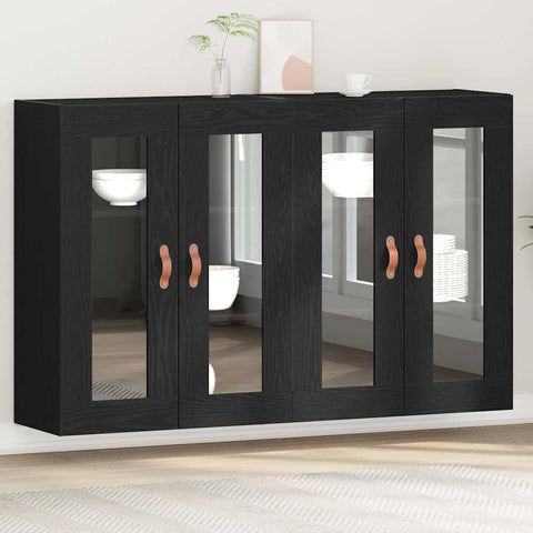 Wall Mounted Cabinet 2 pcs Black oak 69.5 x 34 x 90 cm 3334301