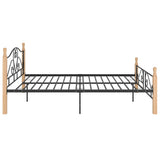Bed Frame with Headboard without Mattress Black 140x200 cm Metal 324942