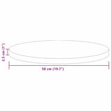 Table Top Light Brown 50 x 2.5 cm Solid Oak Wood 42016001