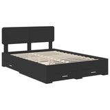 Bed Frame with Headboard Black 140 x 200 cm Engineered Wood 3412365