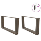 Coffee Table Legs V-Shape 2 pcs Natural Steel 70x cm Steel 4012619