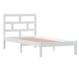 Bed Frame White Solid Pine Wood Single Durable Rectangular 3101184