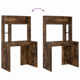 Desk with Shelf Smoked Oak 91 x 50 x 149 cm Engineered Wood 869262