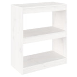 Book Cabinet/Room Divider White 60x30x71.5 cm Solid Wood Pine 808159