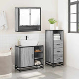 3 Piece Bathroom Furniture Set Grey Sonoma Engineered Wood 3301058
