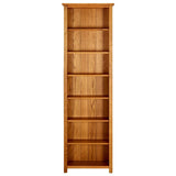Bookcase Natural Oak Solid oak wood with oak veneered MDF Tall 331743