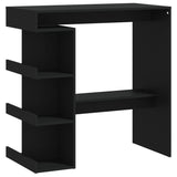 ZNTS Bar Table with Storage Rack Black 100x50x101.5 cm Engineered Wood 809450