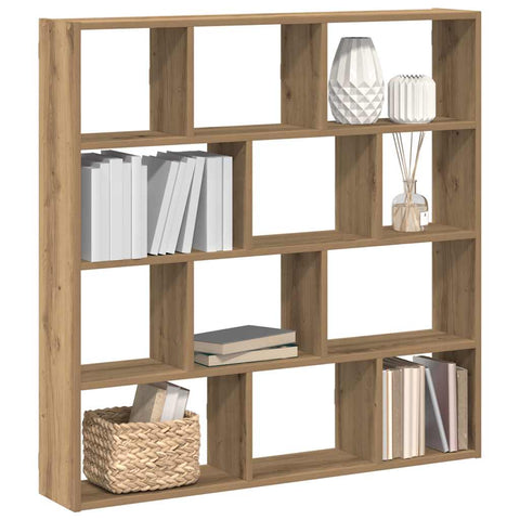 ZNTS Wall Cube Shelf 12 Compartments Artisian Oak Engineered Wood 860012