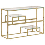 Console Table Gold Stainless Steel and Tempered Glass 350002