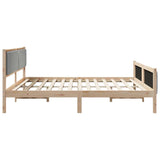 Bed frame Brown and light grey 200 x 200 cm Solid pine wood 3394298