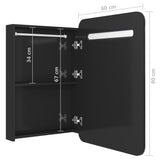 LED Bathroom Mirror Cabinet Shining Black 60x11x80 cm 326504
