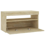 TV Cabinet with LED Lights Sonoma Oak 75x35x40 cm 804397