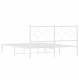 Metal Bed Frame without Mattress with Headboard White 150x200cm 376277