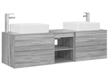Bathroom Cabinet Set 3 pcs Grey Sonoma 49.5 x 41 x 63 cm 3405824