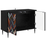 TV Cabinet OMMEN 69 x 33 x 50.5 cm Black Oak Engineered Wood 8007019