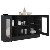 Vitrine Black Engineered wood, glass 120 cm x 30.5 cm x 70 cm 802787