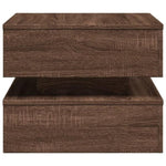 ZNTS Coffee Table with LED Lights Brown Oak 50x50x40 cm 839860